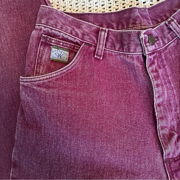 Vintage Wrangler High Rise Mom Tapered Leg 80’s Acid Wash Purple Jeans 28x29 - Picture 3 of 10